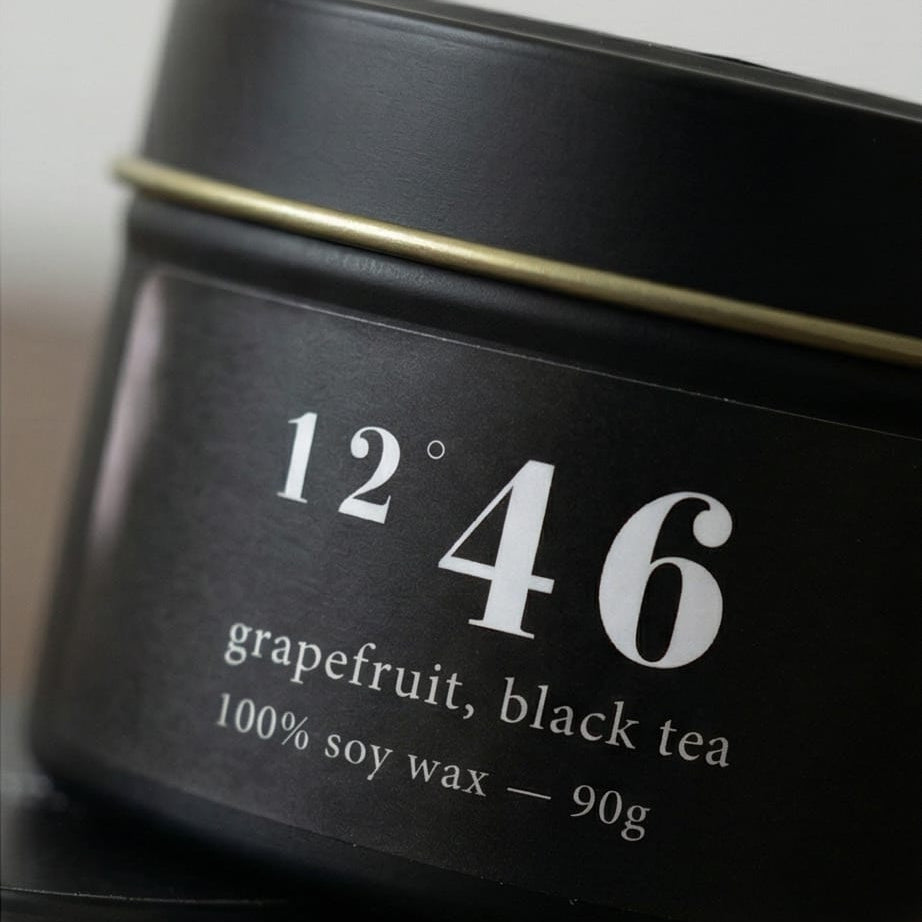 12°46 Grapefruit Black Tea Scented Candle | 100% Soy Wax | 90g
