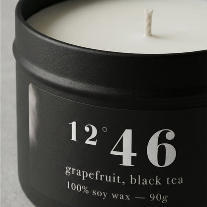 12°46 Grapefruit Black Tea Scented Candle | 100% Soy Wax | 90g